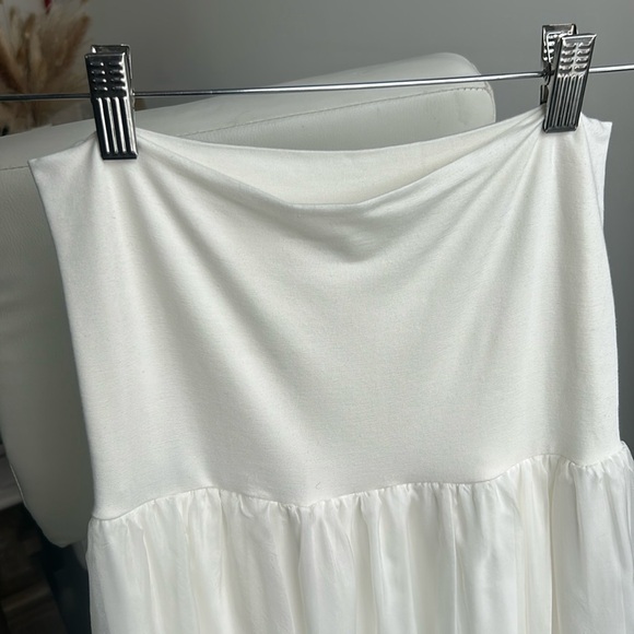 Bailey Silk Overlay Stretch Skirt Off White Coastal Women size SP - Picture 5 of 11